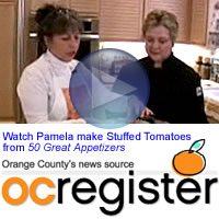 Pamela prepares Stuffed Tomatoes from her book, 50 Great Appetizers